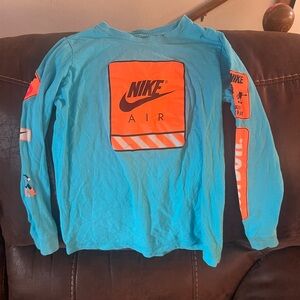 Nike Blue and Orange Graphic Long Sleeve